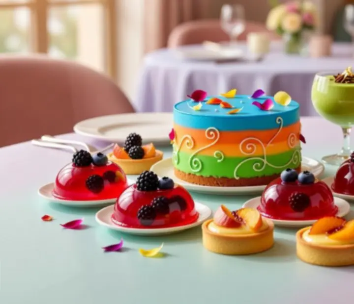 Kolorowe, świeże desery w restauracji VeloStravino