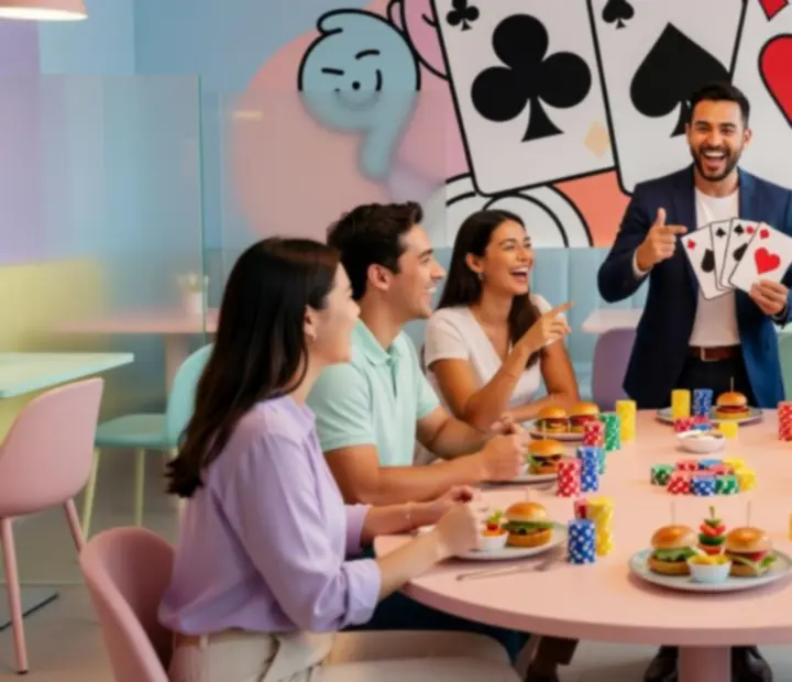 Goście bawiący się podczas kolorowego wydarzenia w restauracji