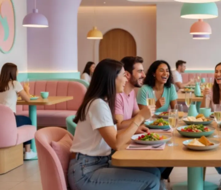 Goście przy stoliku w restauracji VeloStravino