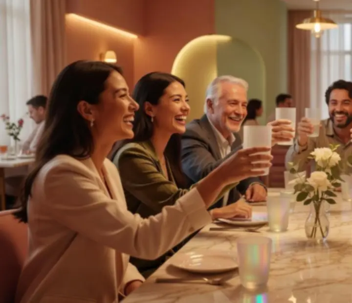Toast podczas wydarzenia w restauracji