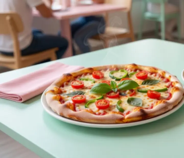 Kolorowa pizza i makarony w nowoczesnej aranżacji restauracji VeloStravino